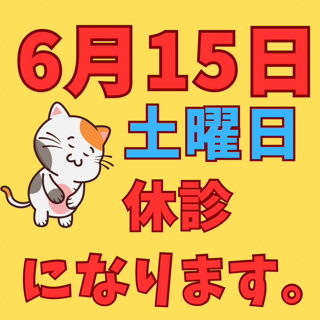6月15日土曜日は水元接骨院は休診とさせていただきます。
